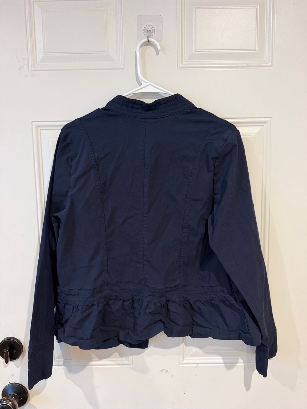 Westport Navy Ruffle-Hem Utility Jacket - Picture 4 of 4